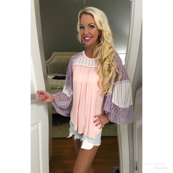 🌸LAST 1! Multi Print Sheer Wise Sleeve Top! - Picture 6 of 8